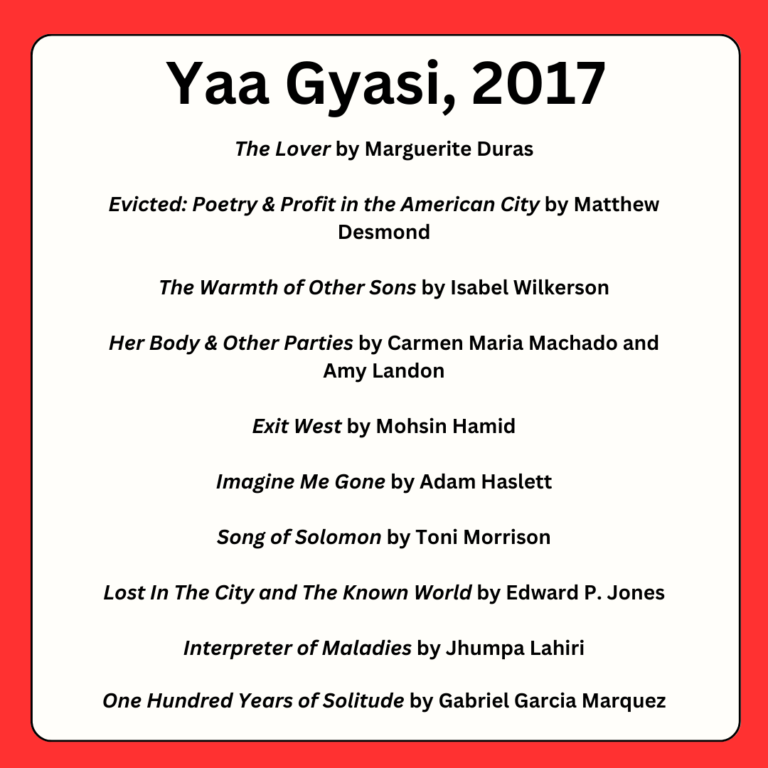 Yaa Gyasi book recommendations